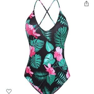 NWOT Cross Lace UpOne Piece Bathing Suit S